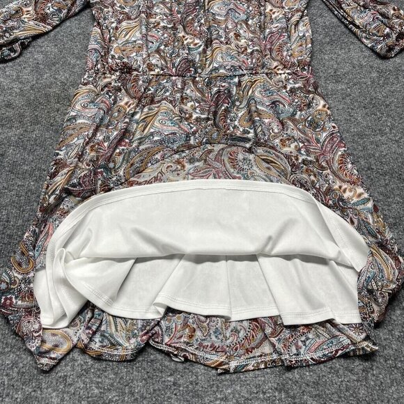 Per Seption Concept Dress Womens M Multicolor Paisley Fit & Flare Tassels - Picture 8 of 11